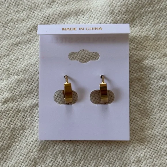 Gold Sunflower Earrings | Stainless Steel - Picture 2 of 4